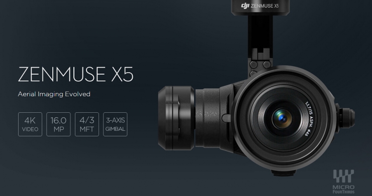 大疆發布新一代攝像神器，禪思X5微型4/3云臺相機